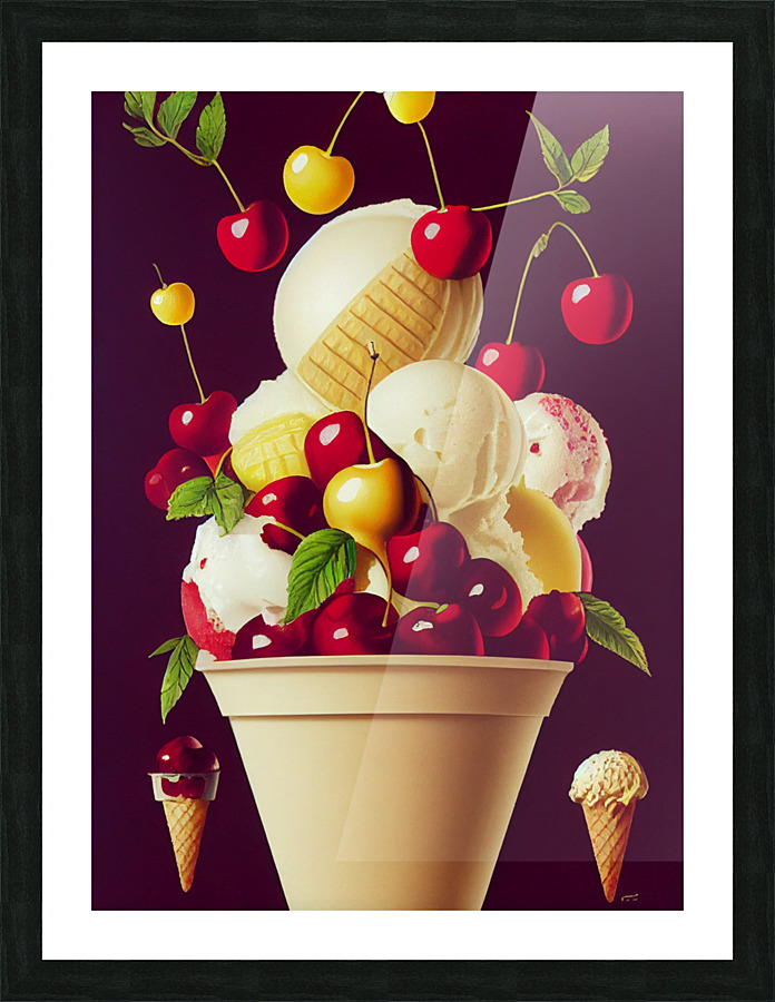 Cherry Ice Cream Sundae Picture Frame print