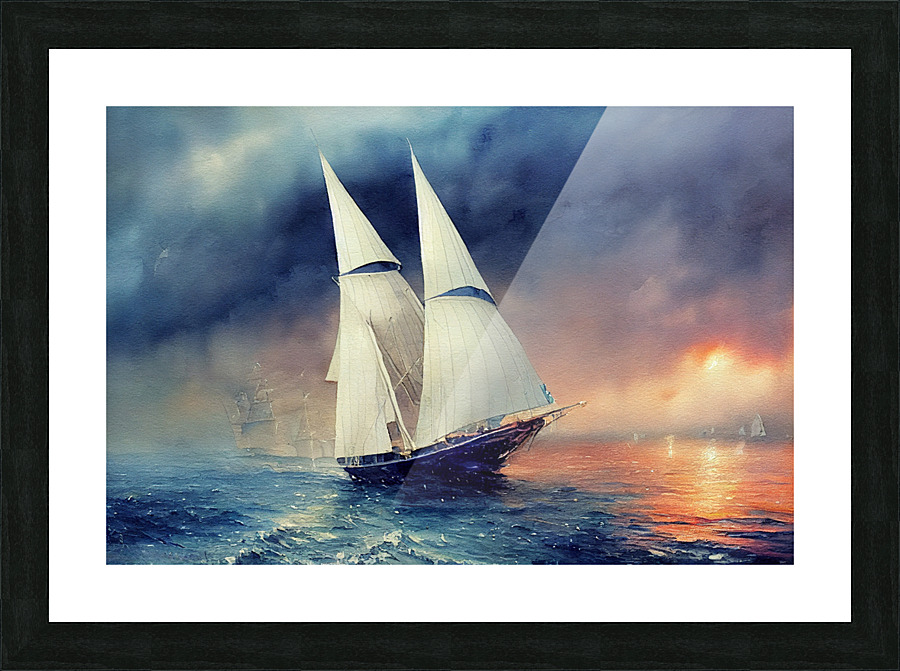 Sailing into the Storm Picture Frame print