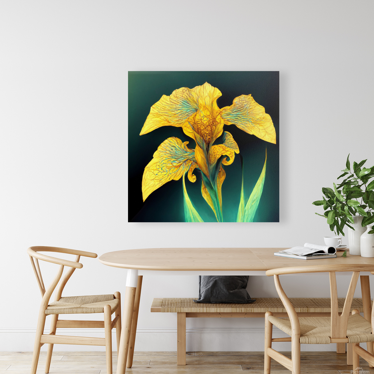 Fractal Yellow Iris Reproduction