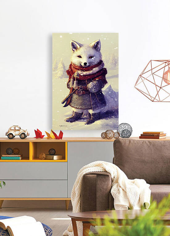Snow Fox in Chainmail by Granny Mouse
