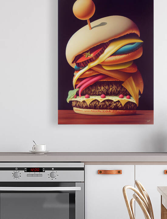A Surreal Hamburger Stack with the Works by Granny Mouse