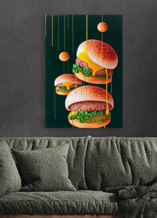 Suspended Hamburgers by Granny Mouse