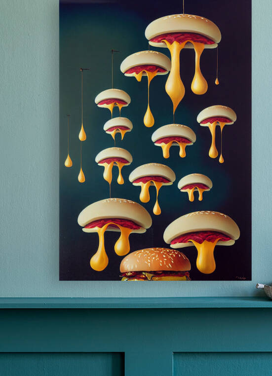 Surreal Mushroom Hamburgers by Granny Mouse