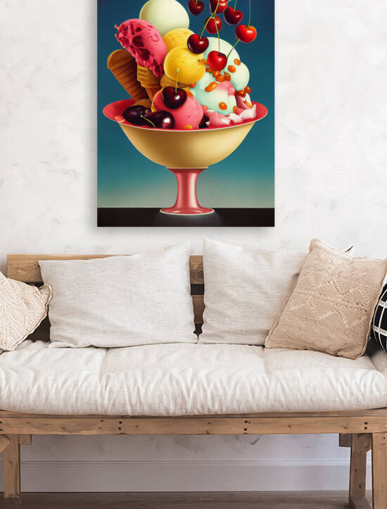 A Surreal Ice Cream Sundae with Cherries by Granny Mouse