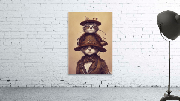 Steampunk Cat & Kitten Wall Preview