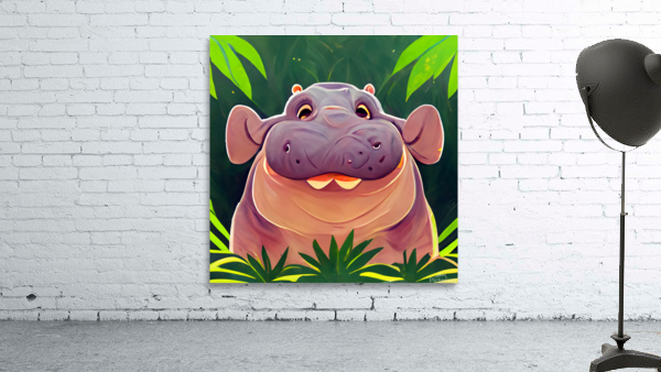 Jungle Hippo Wall Preview