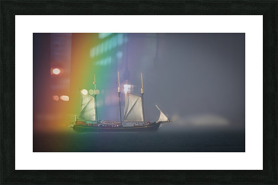 Rainbow Tall Ship Picture Frame print