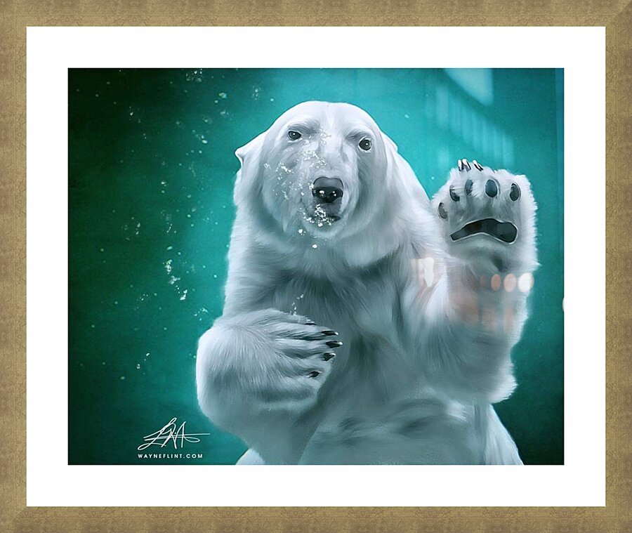 Digital Polar Bear 1 Picture Frame print
