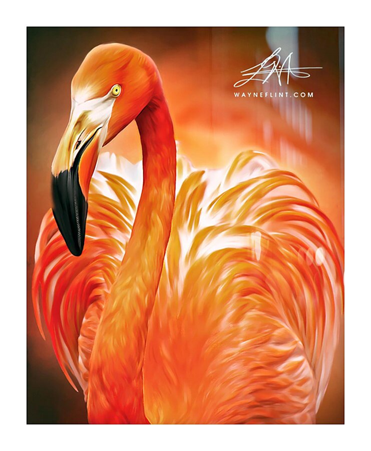 Digital Flamingo Picture Frame print