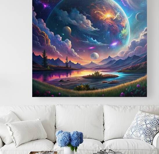 a surreal and harmonious celestial and ground land by Nader Massry