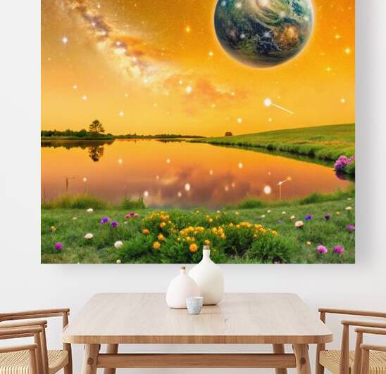 a surreal and harmonious celestial and ground land 4 by Nader Massry
