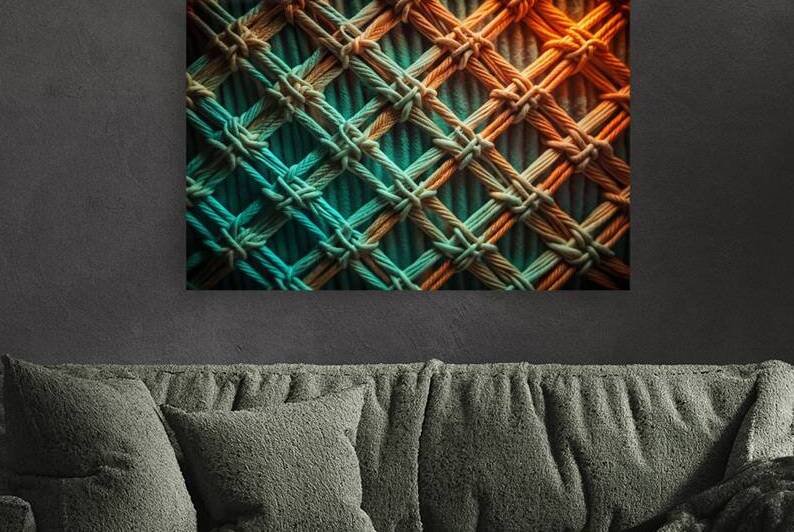 Intricate Textile Gradient Art 3 by Nader Massry