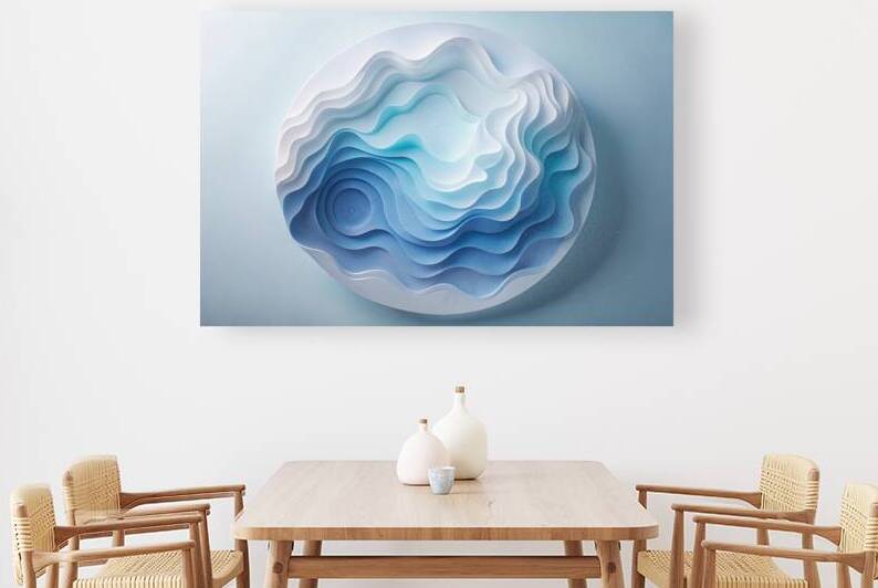 Layered Paper Art Ocean Waves Design 4 by Nader Massry