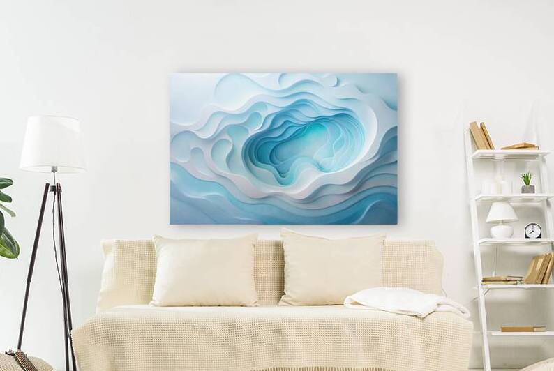 Layered Paper Art Ocean Waves Design 5 by Nader Massry
