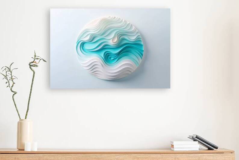 Layered Paper Art Ocean Waves Design 6 by Nader Massry