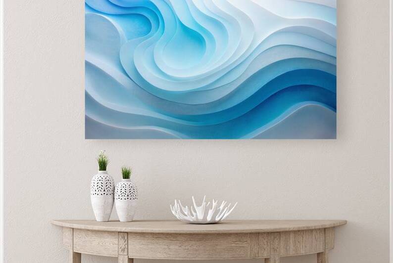 Layered Paper Art Ocean Waves Design 11 by Nader Massry
