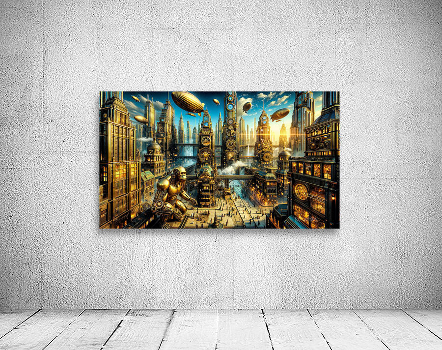Steampunk Cityscape  Wall Preview