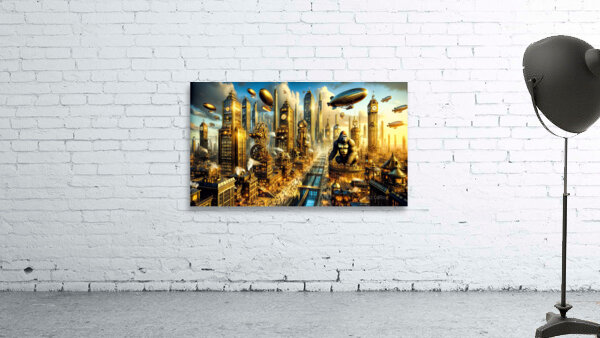 Steampunk Cityscape Wall Preview
