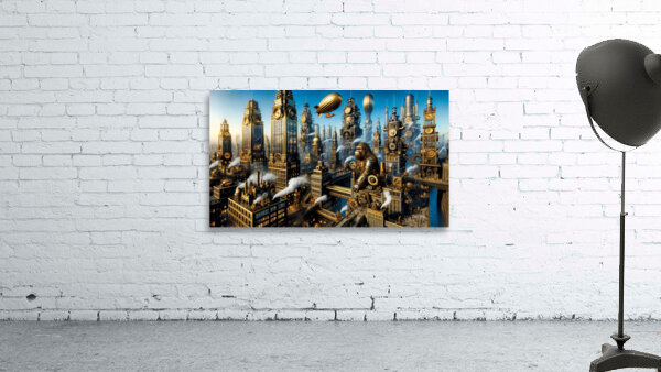 Steampunk Cityscape Wall Preview
