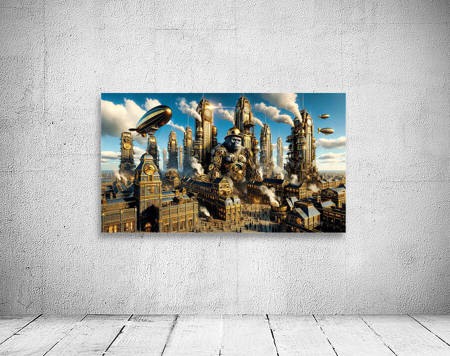 Steampunk Cityscape Wall Preview