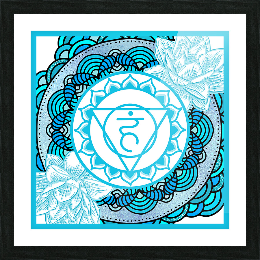 Throat Chakra Mandala Picture Frame print