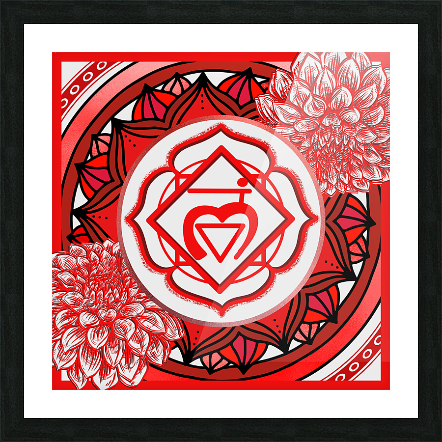 Root Chakra Mandala Picture Frame print