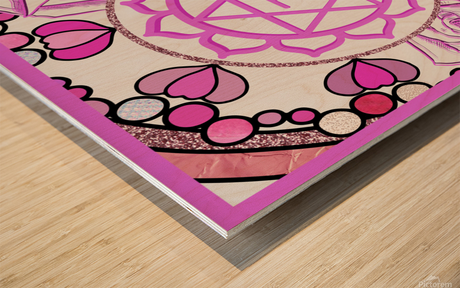 Heart Chakra Mandala Wood print