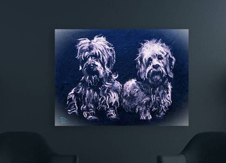47. Lowell Devin Best in Show Dog Show Art : Dandy Dinmont Twins Alberta and Einstein by Lowell Phoenix Devin