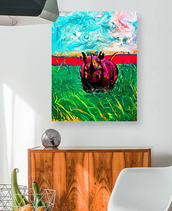 DevinStory  92. Two Rhinos In the Grass by Lowell Phoenix Devin