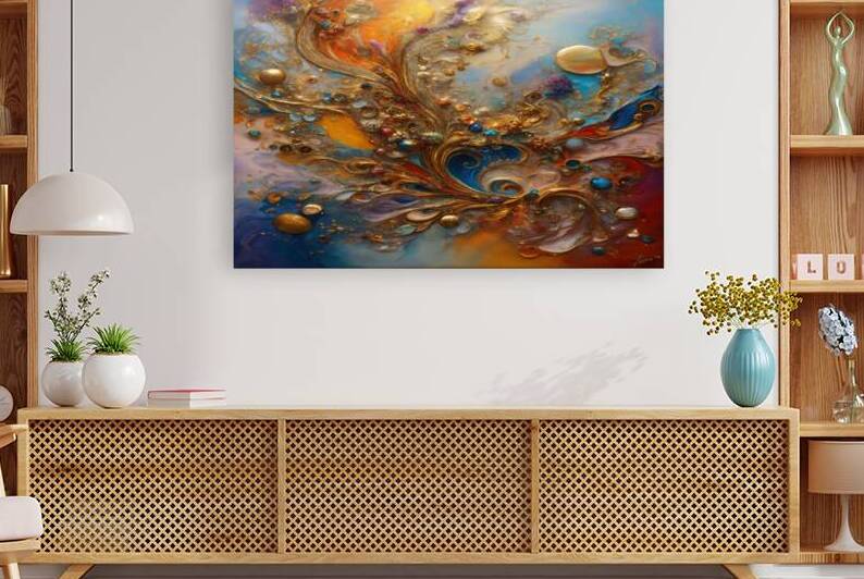 Colorful  Abstract by Fadi Wall Art