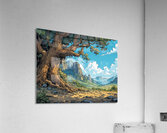 Ancient Tree Mountain Landscape Acrylic Print