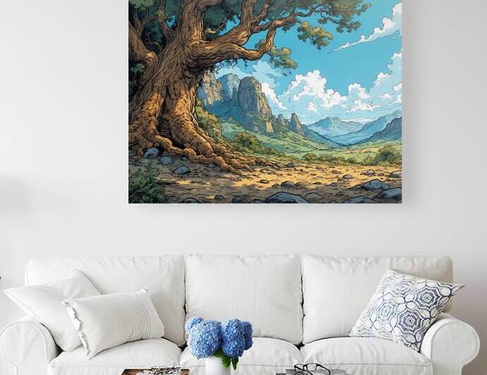 Ancient Tree Mountain Landscape by Brad M Graves