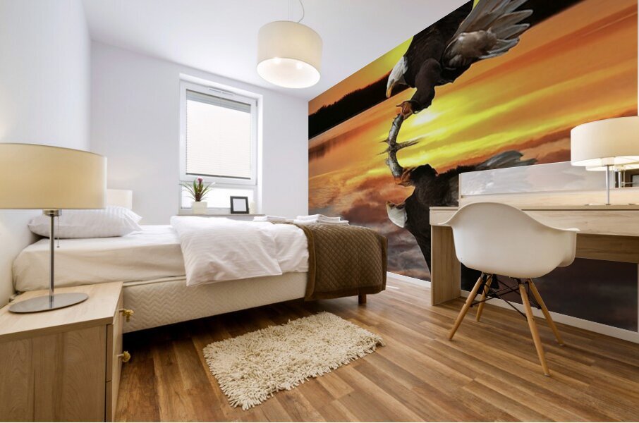 Eagle Sunset Reflection Mural print