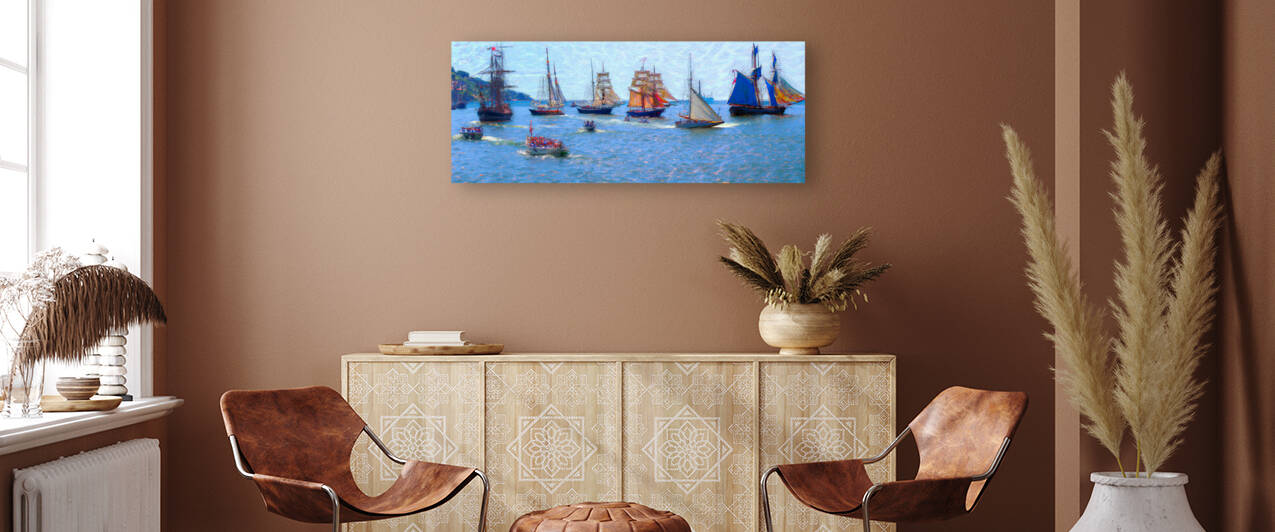 Tall Ship Parade Impressionism by Rich Forsgren