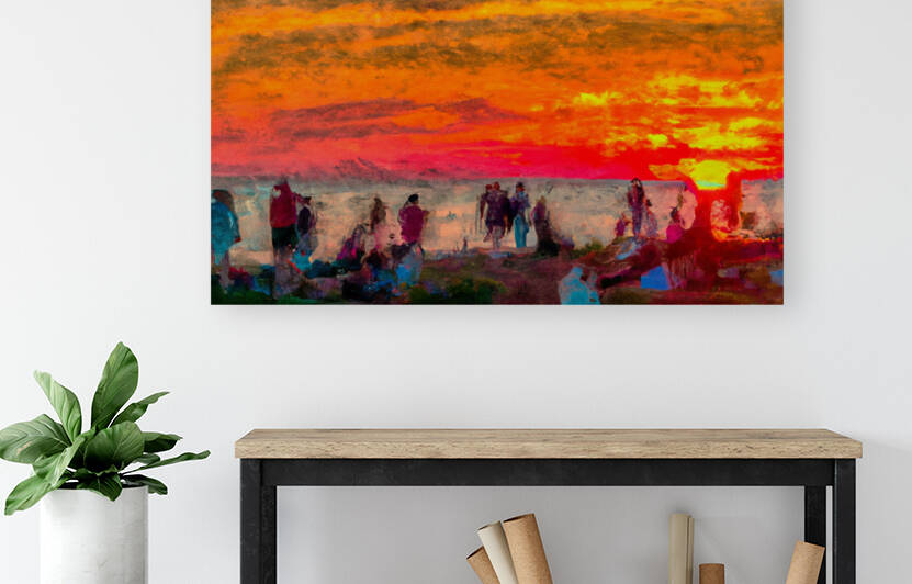 Presque Isle Beach 10 Sunset Impressionism by Rich Forsgren
