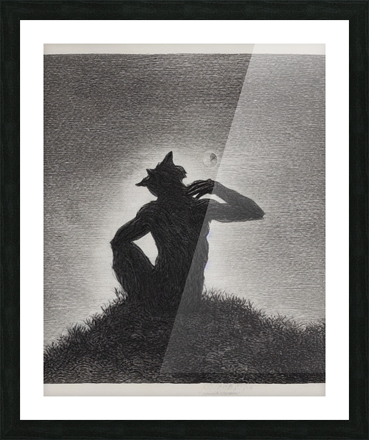 Moon Bathing Picture Frame print