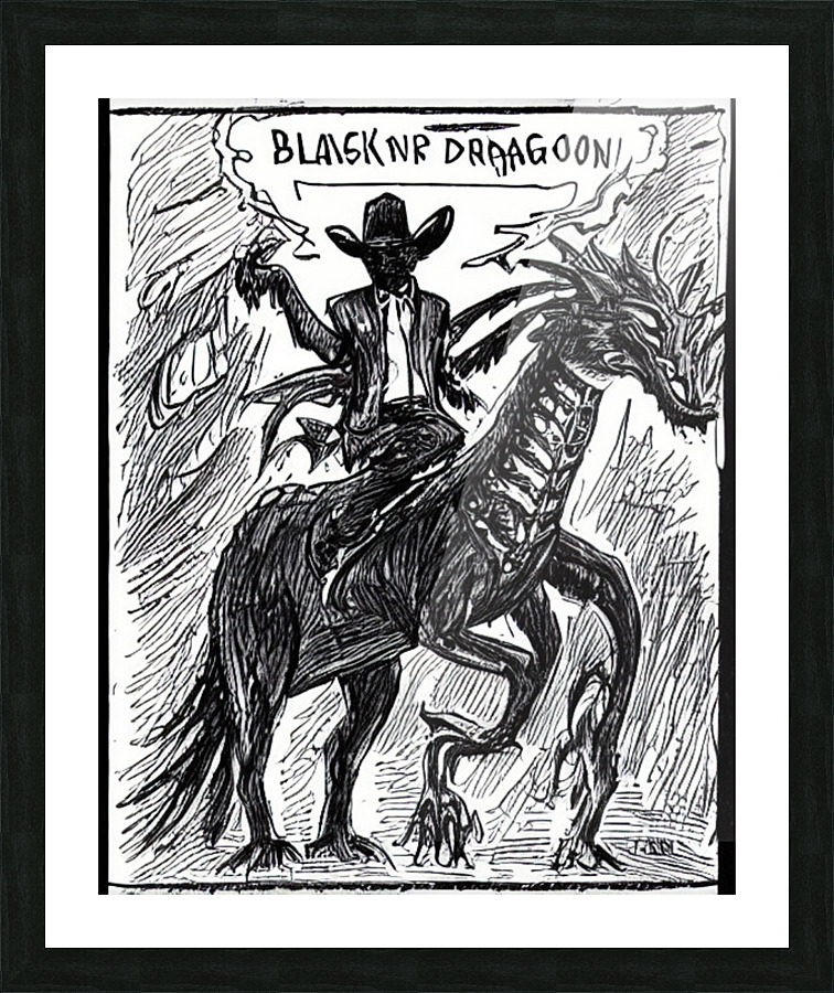 Black Dragon Rodeo Picture Frame print