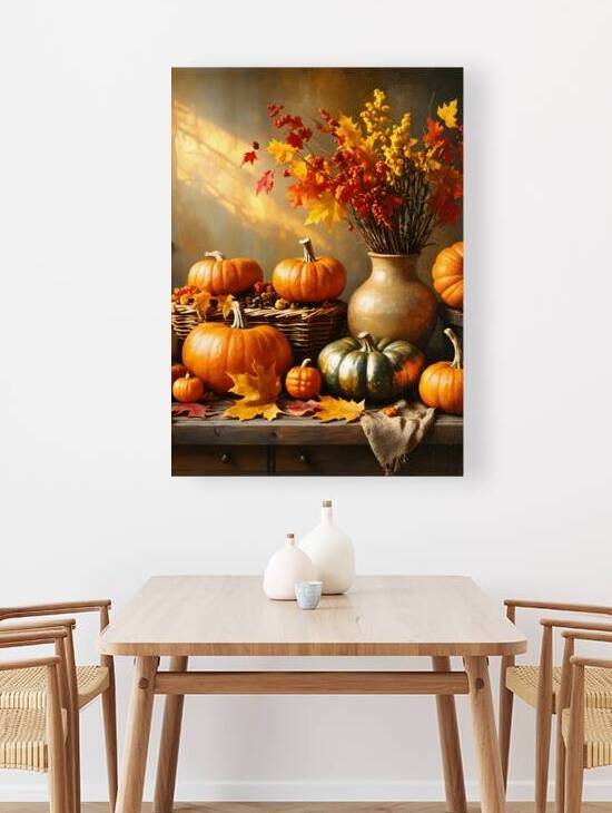 Autumn Harvest Still Life with Pumpkins by BasmaDesigns2025