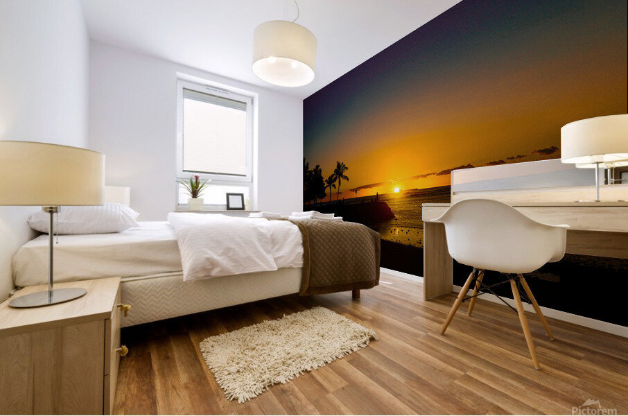 Black Shadow Sunset Mural print