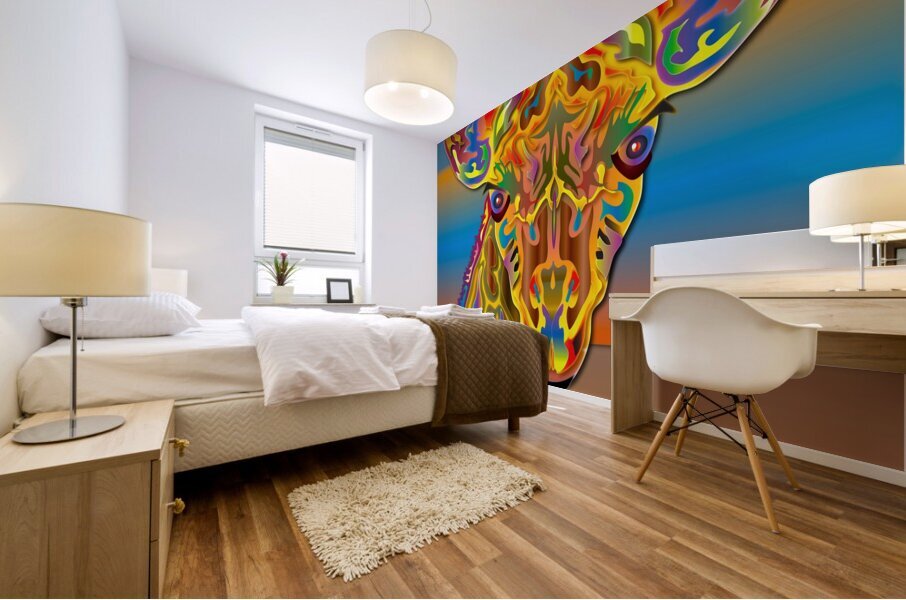 Crayola Giraffe Mural print