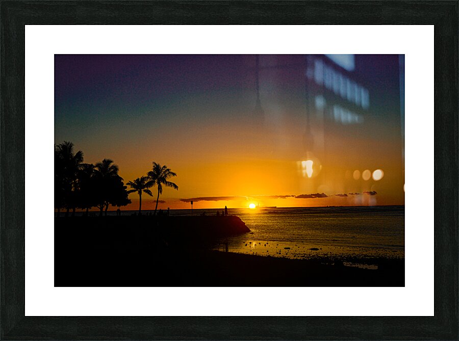 Black Shadow Sunset Picture Frame print