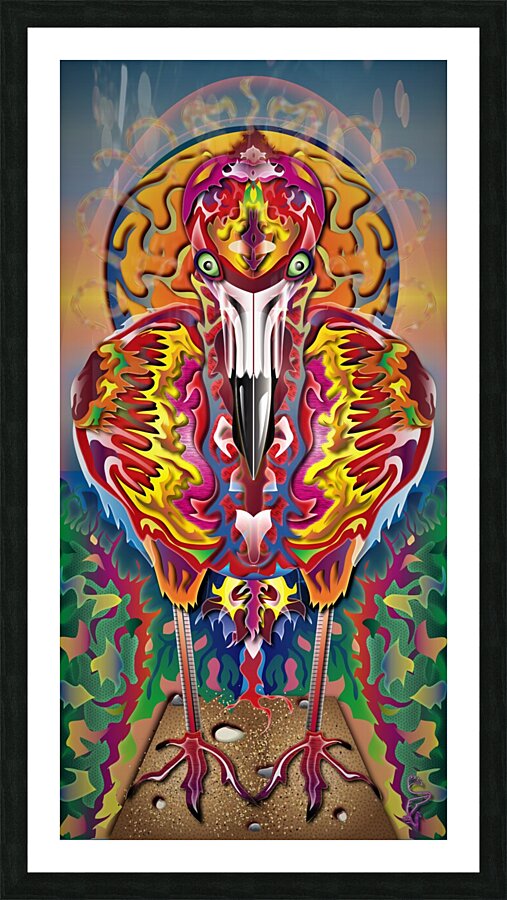 Flaming Flamingo Picture Frame print