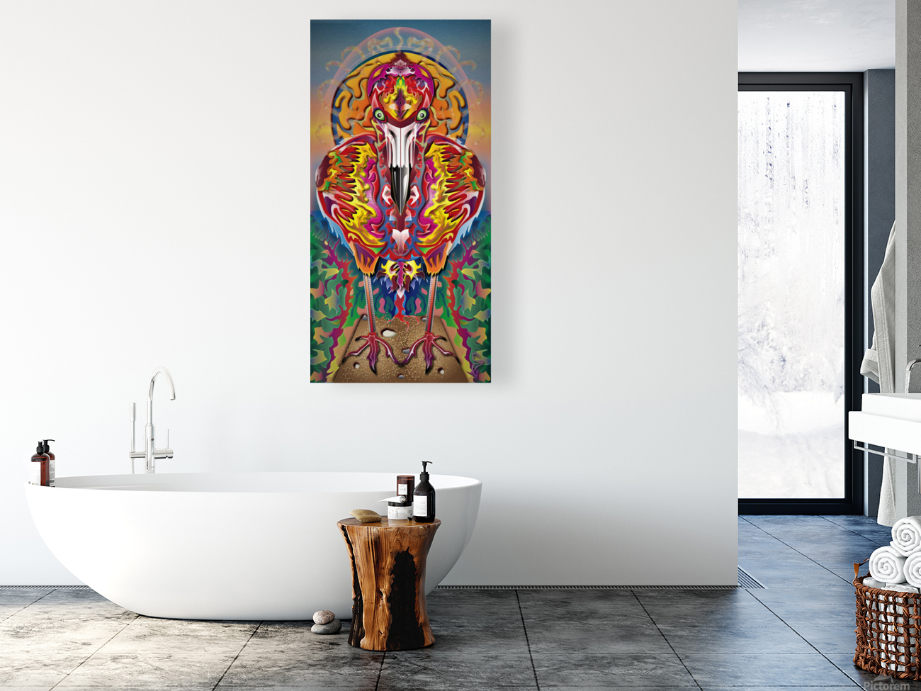 Flaming Flamingo Reproduction