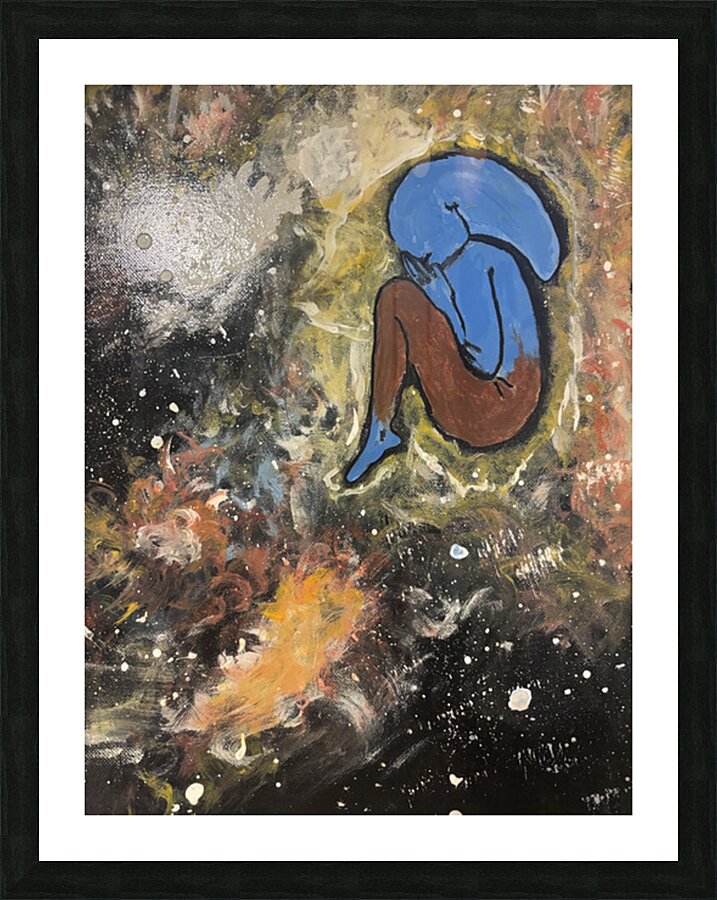 Alien Floating in Space Picture Frame print