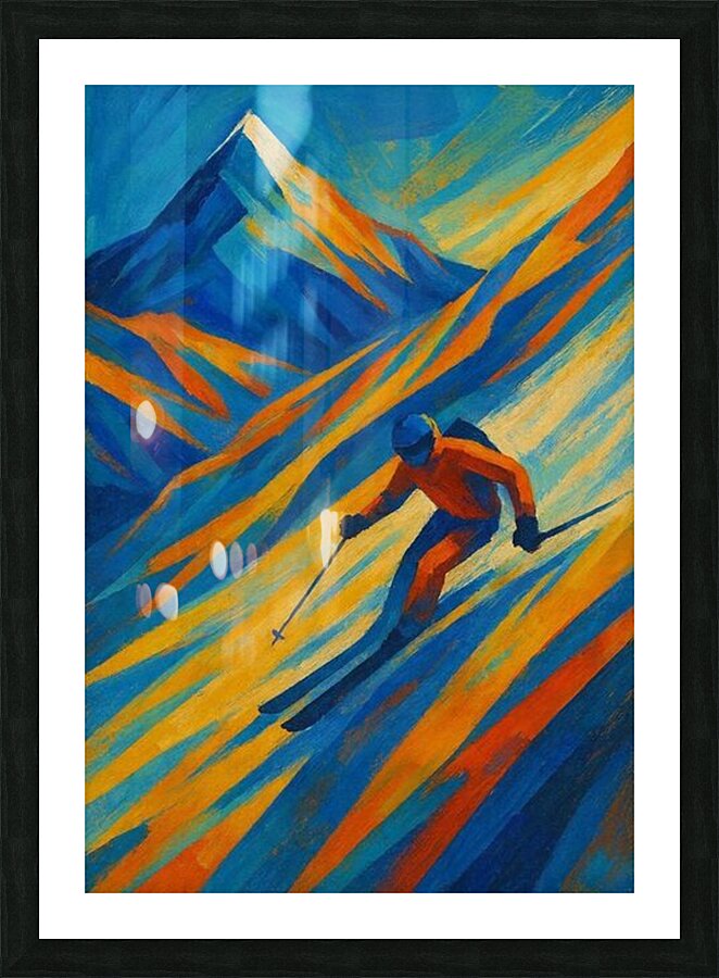 Skiing Everest Picture Frame print