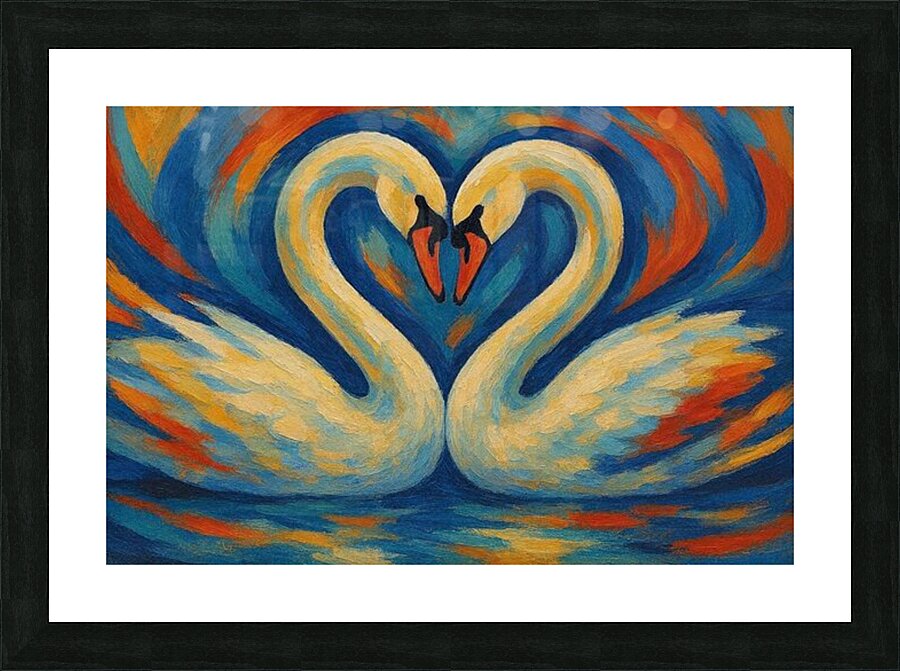 swans Picture Frame print