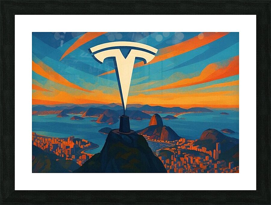 Tesla Mountain Picture Frame print