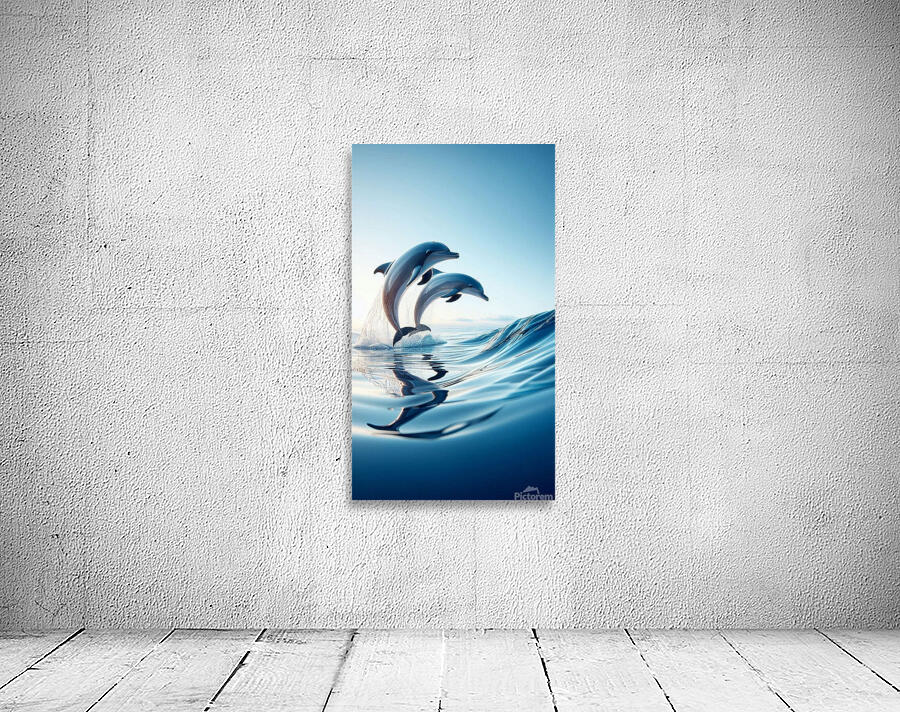 Dolphins Surfing Wall Preview
