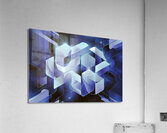 blue geometric shape abstract technology background Acrylic Print