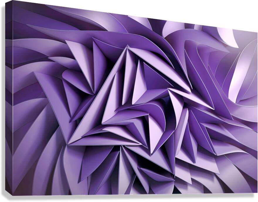 Triangle abstract background. Violet and lilac background 3d rendering Canvas Print